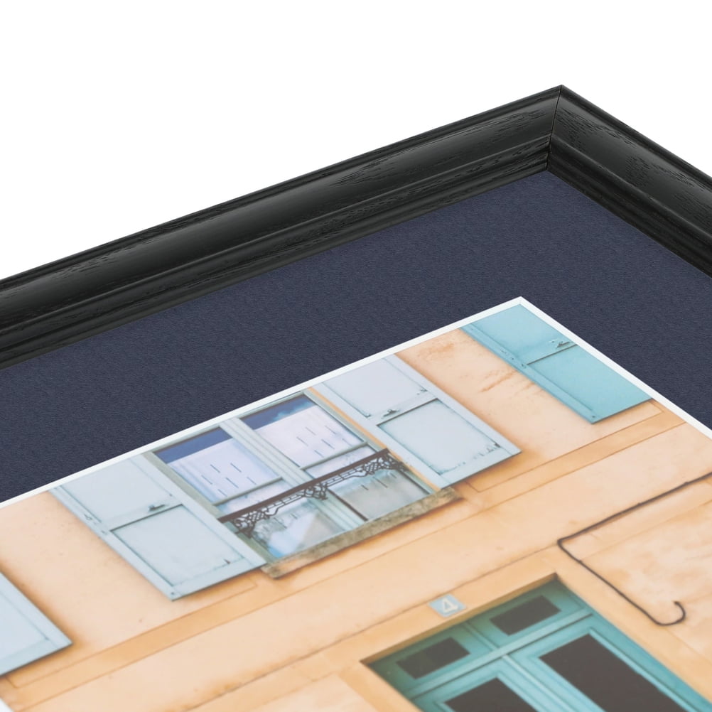ArtToFrames 22x28 Matted Picture Frame with 18x24 Single Mat Photo Opening Framed in 1.25 Black Stain on Solid Red Oak and 2 Blue Jay Mat (FWM-4083-22x28)