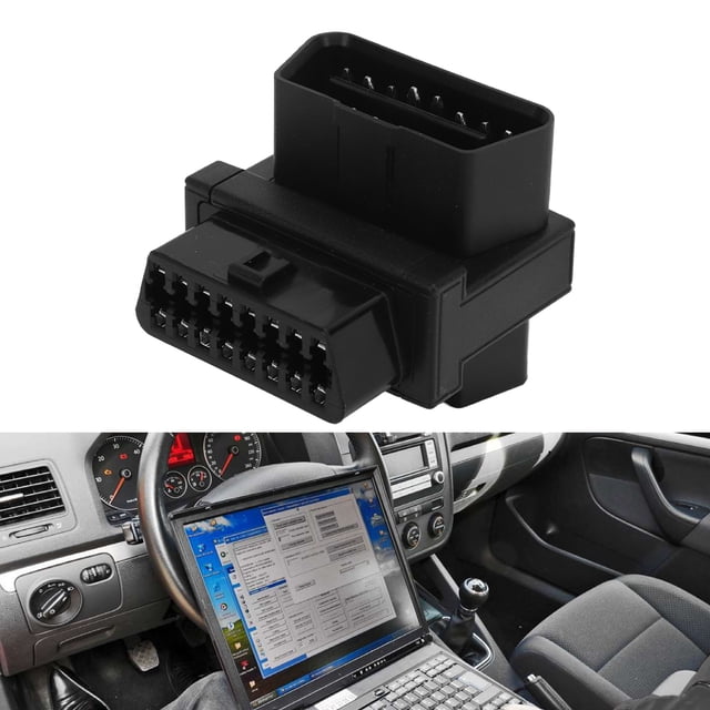 OBD Splitter Connector, Pocket Size 16 Pin Male To 2 Female Fast Response Anti Crack ABS 16 Pin OBD2 Adapter Portable for Diagnostic Extender