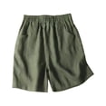 thumbnail image 2 of Delayuji Womens Cotton Linen Short High Waist Wide Leg Shorts Summer Thin Breathable Loose Casual Pants Women's Plus M-4XL, 2 of 4