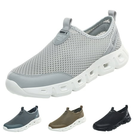 

PEASKJP Flats Shoes Men Men Soft Flat Breathable Comfortable Non Slip Sneaker Walking Shoe GY1 11