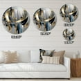 thumbnail image 4 of Designart "Abstract Harmony Shapes and Lines I" Abstract Marble Metal Round Wall Decor, 4 of 5