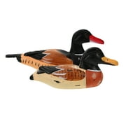 Mandarin Duck Wooden Statue for Decor Hand Painted Wedding Gift 2pcs