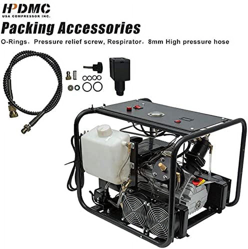HPDAVV High Pressure Air Compressor 110V - 2.2KW / 3HP - 2.1CFM @ 4500psi PCP Paintball Fill Station & Charging System, an Oil Water Separator for Free