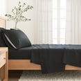 thumbnail image 3 of Great Bay Home Solid Flannel Sheet Set - 100% Turkish Cotton - Double Brushed - Queen, Black, 3 of 6