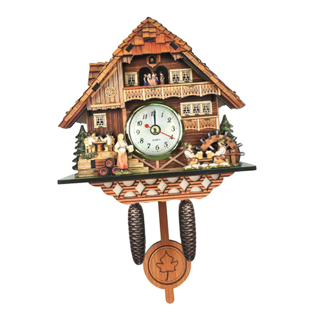 Cuckoo Wall Clock Vintage Wooden Clock Excellent Gift , MultiColor