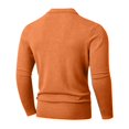 thumbnail image 3 of TOUMENY Men Sweater Casual Button Down Collared Long Sleeve Slim Fit Knitted Pullover Fall Winter Warm Solid Color Fashion Tops Orange XXXL, 3 of 6