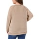 thumbnail image 3 of Sudaderas de Talla Grande para Mujeres 2025 Otoño Lado Dividido Manga Larga Cuello Redondo Casual Suéter Suelto Top de Tejido 3X Marrón Claro, 3 of 6