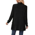 thumbnail image 2 of MAWCLOS Ladies Cardigan Sweater Long Sleeve Knitted Sweaters Solid Color Cardigans Cozy Work Open Front Black L, 2 of 3