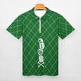 thumbnail image 3 of Polo de Travail Vert en Polyester Trèfle Trèfle Col Saint-Patrick pour Hommes, Mode Décontractée pour Hommes Saint-Patrick Impression Numérique 3D Col à Fermeture Éclair Manches Courtes, 3 of 5