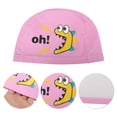 thumbnail image 3 of Unique Bargains 1 Pc Knitted PU Elastic Cartoon Letter Swim Cap Pink, 3 of 6