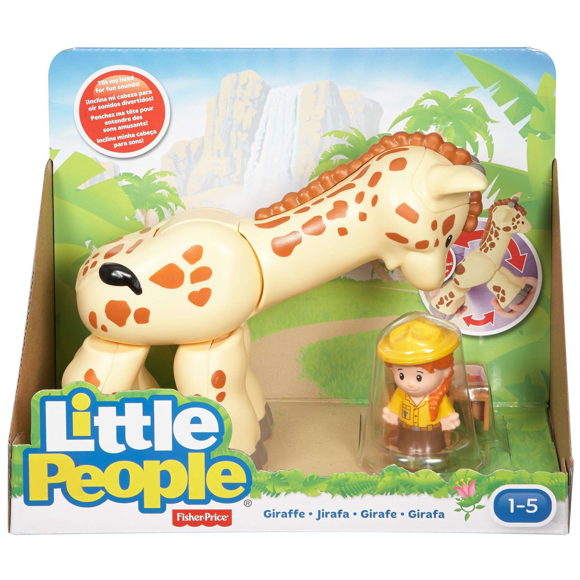 Lot of 2pcs Fisher Price Little People Forest Animals Tan Moose & Giraffe 