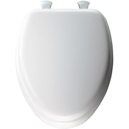 - MAYFAIR Elongated Cushioned Vinyl Soft Toilet Seat in White with Easy•Clean & Change® Hinge