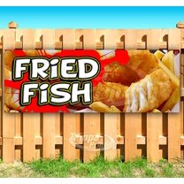 Fried Fish 13 oz Vinyl Banner With Metal Grommets