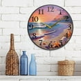 thumbnail image 6 of Seastars on Sunset Beach Wall Clocks Battery Operated 11.9 Inch Round Clock Acrylic Silent Non-Ticking Bedroom Living Room Decorative Clocks, 6 of 10