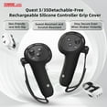 thumbnail image 2 of Rechargeable Silicone Grips Protector Cover for Meta/Oculus Quest 3/3S, Controller Grips Cover with Battery, Charging cover,Knuckle Straps, Anti-Throw Hand Strap for Meta Quest 3 Accessories Black, 2 of 8
