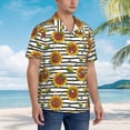 thumbnail image 3 of Pofeuu Cute Sunflowers Print Hawaiian Shirt for Men Sleeves Casual Button Down Summer Beach Dress Shirts T-Shirts,Small, 3 of 7