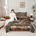 thumbnail image 4 of Feelyou Rustic Pike Fish Queen Comforter Set, Retro American Flag Bedding Sets, Farmhouse Wildlife Animal Reversible Bedding Comforter Set, Super Cozy Room Decor, 3 Pieces, 4 of 8