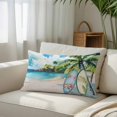 thumbnail image 3 of Summer Beach Throw Pillow Cover, Pillowcase Protectors with Zipper, Breathable Decorative Lumbar Pillow Case Cover, Tropical Coastal Palm Tree Surfboard Pillow Shams for Couch Sofa 12x20Inch, 3 of 8