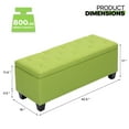 thumbnail image 2 of OSM 42 Inch Long Storage Ottoman Bench, Linen Foot Stool Upholstered Foam Padded Rectangular Fabric Tufted Bench Footrest for Living Room Bedroom Entryway with 660 Lbs Capacity, Green, 2 of 9