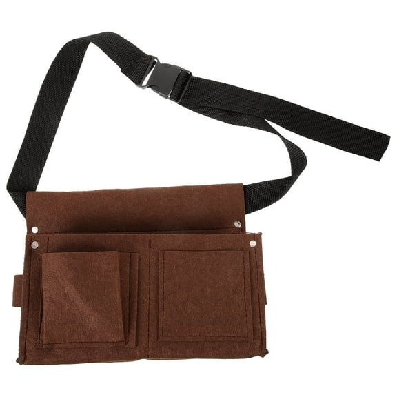 Milisten Carpenter Tool Pouch Tool Belt Bag Coffee Fiber 1Set 10.22X7.66X1.18in