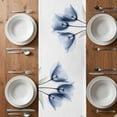 thumbnail image 6 of Blue Tulip Table Runner - 60 Inch Long, Kitchen Dining Table Runner Dresser Scarves, Spring Floral Botanical Leaves Pastoral Farmhouse Decor for Coffee Tables Wedding Party Banquet, 6 of 8