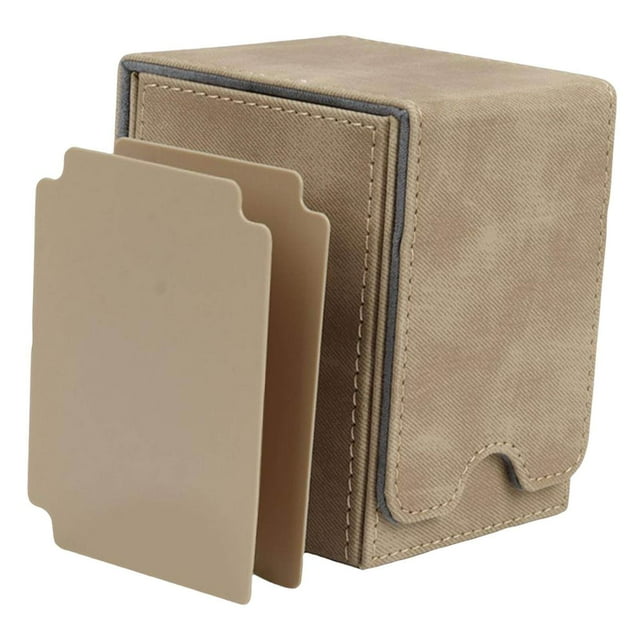 pitrice Leather Deck Case 100+ Sleeved Cards for Business Cards Light Brown
