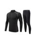 thumbnail image 1 of Qarigey Ropa deportiva para hombre, traje deportivo para correr, ejercicio, gimnasio, traje deportivo elástico transpirable, chándal con cremallera de Pijama gris negro SG Qarigey AP013099-14B, 1 of 6