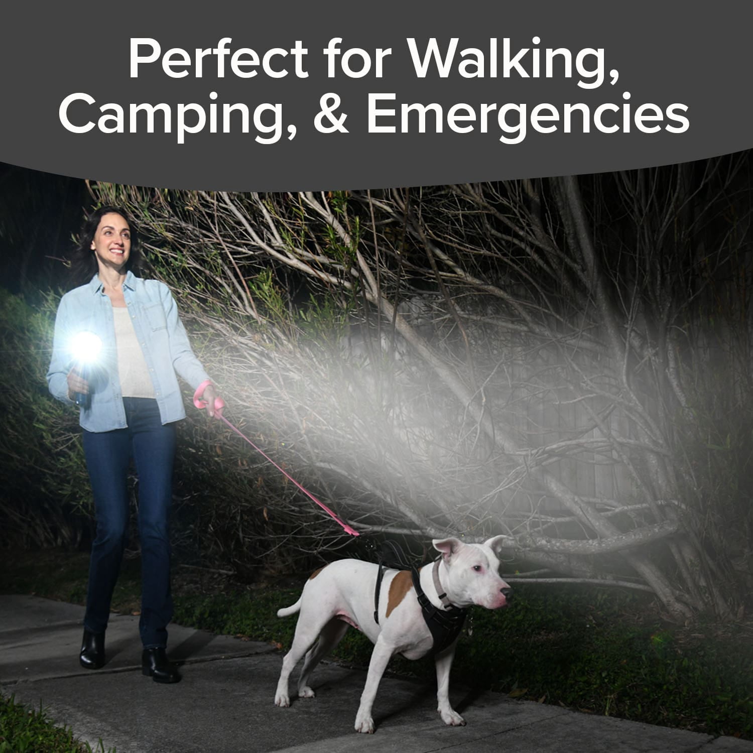 Star Patrol Platinum Mega-Bright Rechargeable Spotlight, AS SEEN ON TV, Tactical Flashlight, 10 Modes, Turbo Boost Up to 100%, Built-in Kickstand & Phone Charger, for Camping,Emergencies, 9 in, Black