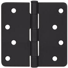 8 Inch Radius Corner - Cosmas Flat Black Door Hinge 4
