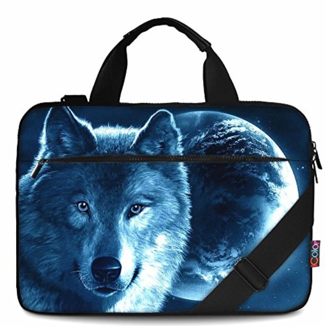 Cat in Love at Night with Moon 15-15.4 Inch Laptop Case and Tablet Shoulder Bag Carrying Case