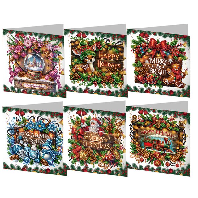 Tarjeta Felicitación Con Pintura Diamantes Deseos Diarios Kit Tarjetas Imitación 6 Uds. Mariposa para Regalo Familiares Y Amigos