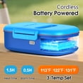 thumbnail image 3 of MPOW Cordless Electric Lunch Box, Heated Lunch Box for Kids, Battery Powered with Automatic Scheduled Heating - 2 Compartments & 2 Temperature Zones(Sky Blue), 3 of 8
