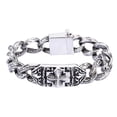 thumbnail image 2 of Qarigey Joyería masculina Vintage, cadena de eslabones curvos de 17MM, de acero de titanio para hombres, brazalete de estilo Retro genial, Ropa, zapatos y accesorios Miscelánea Qarigey AP014769-01, 2 of 6