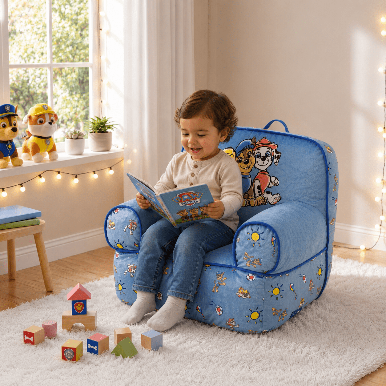Paw Patrol Toddler Square Bean Bag Chair, Blue