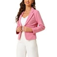 thumbnail image 4 of INSPIRE CHIC Business Blazer for Women's Work Office Open Front Casual Dressy Suit Jackets M Dark Pink, 4 of 6