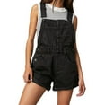 thumbnail image 2 of FADAACAI Denim Overalls for Women,Women Summer Soild Causl Hem Ripped Hole Pocket Denim Overall Romper,Jean Overalls for Women,Fall Jumpsuits for Women Black L Clearance！, 2 of 7