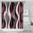 thumbnail image 2 of Black and Red Shower Curtain, Abstract Modern Grey and Red Bathroom Decor Accessories Funny Shower Curtain Set with Hooks, 72x84, 2 of 4