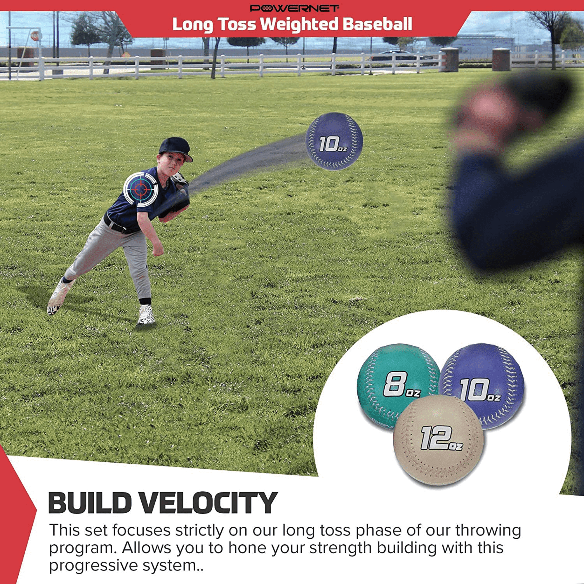 PowerNet Weighted Baseball Bundle, Heavy Training Balls for Pitching and Throwing, Baseball Training Equipment to Build Strength, Weighted Baseballs for Throwing (Long Toss Set)