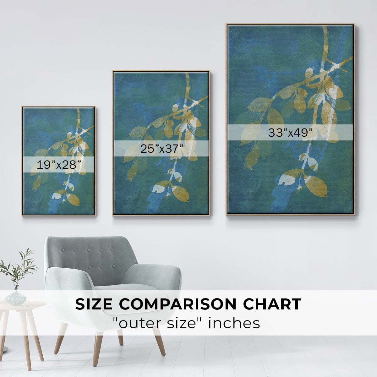 Branching Out XX Framed Premium Gallery Wrapped Canvas - Ready to Hang - 27 x 41 - Natural Wood Floating Frame