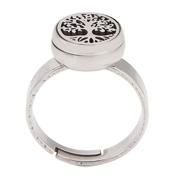 Anillo de Aromaterapia de Acero inoxidable, Abertura del Anillo de Relicario del Difusor de Aceite esencial Ajustable Para El Uso Diario, El Portátil Compacto, Evita la Oxidación