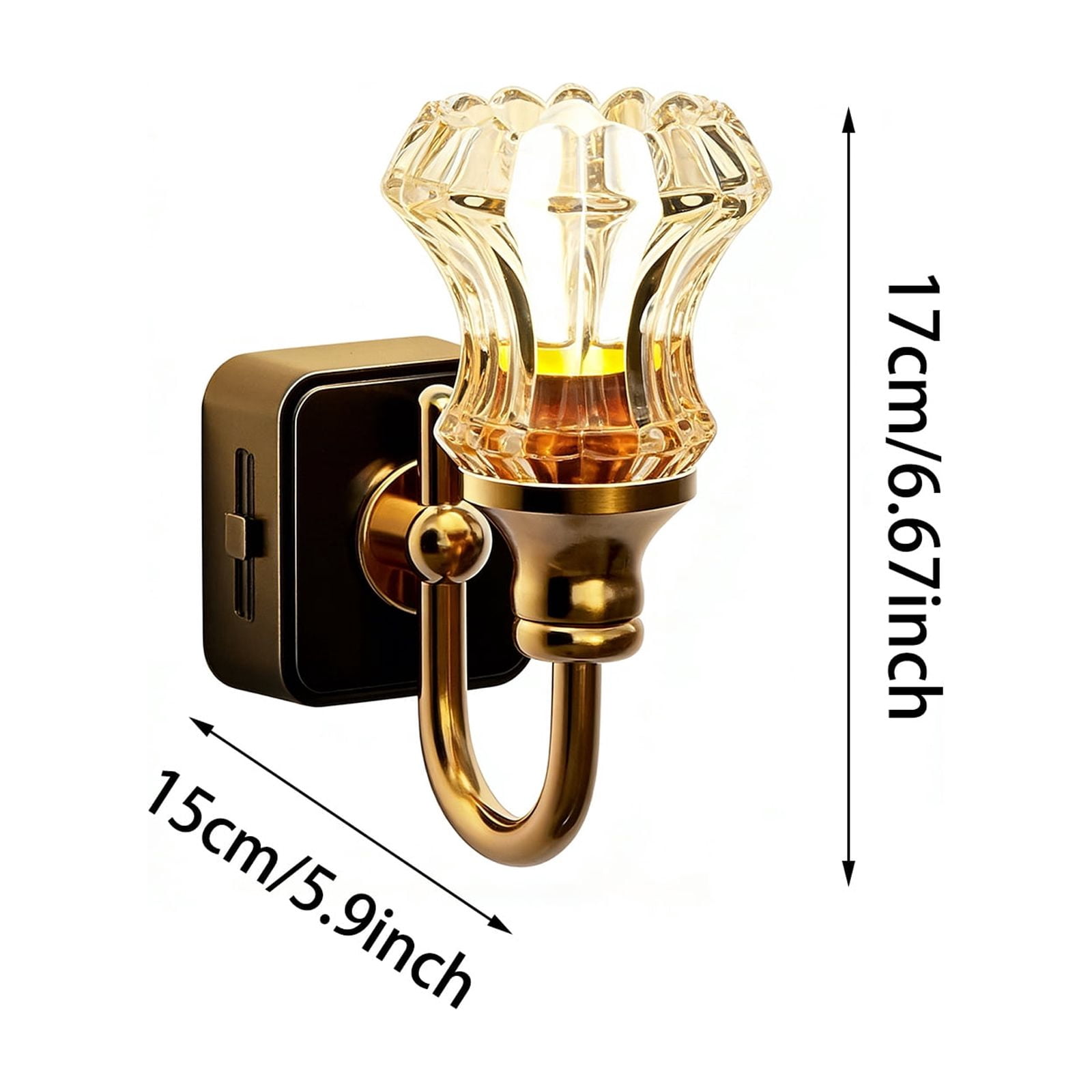 Night Lights Plug into Wall, Dimmable Night Light Pulg in, Diamond Automatic Night Lights with Auto Light Sensor, Adjustable Brightness 3000K LED Night Light, for Bedroom Hallway,5.9*6.7 In.