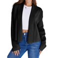 thumbnail image 1 of Cárdigan Corto para Mujer con Chal Abierto Al Frente, Chaqueta de Suéter de Larga de Moda de Otoño 2025 Negro L, 1 of 9