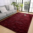 thumbnail image 7 of Lochas Soft Fluffy Rug Modern Shag Accent Carpet Fuzzy Shaggy Rugs for Bedroom Indoor Modern Area Rugs,5'X8',Dark Red, 7 of 7