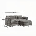 thumbnail image 5 of Modern Chenille Fabric Oversized Double Sofa with Footstool (76.77*29.53*31.10inch), 5 of 23