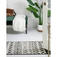 thumbnail image 4 of Rugs.com Moroccan Trellis Collection Rug – 8 Ft Runner Black And White Medium Rug Perfect For Hallways, Entryways, 4 of 9
