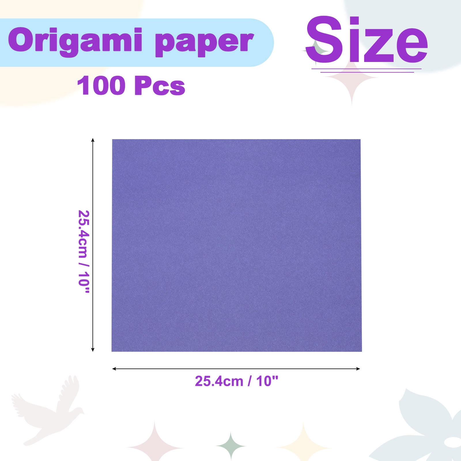 Uxcell 100 Sheets 10x10 Inch Origami Paper, 7 Colors Blue Square Origami Paper