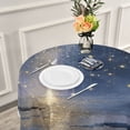 thumbnail image 6 of 60 Inch Round Tablecloth with White Lace Trim Fall Table Cover for Elegant Dining Decor Sky Full Of Shooting Stars, 6 of 8