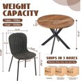 thumbnail image 2 of NORDICANA 37 Inch Round Dining Table Set for 4, Modern Small Circle Kitchen Coffee Set for Apartment Living Room Office, Save Space(Brown Wooden Table + 4 Grey PU Leather Chairs), 2 of 9