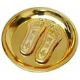 thumbnail image 2 of Swadeshi Desire Laxmi Charan Paduka for Laxmi with Plate and Diwali Pooja Decorative Showpiece - (4 cm) (Brass, Golden), 2 of 2