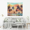 thumbnail image 6 of Tropical Seaside Palm Tapestry Wall Hanging Tapestries Happy Colorful Hippie Psychedelic Art Polyester Carpet Wall Decorative for Living Room Bedroom 60x51inch Home Decor Gifts, 6 of 7